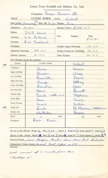 Walsall H 25.1.1969 Match Paperwork