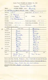 Reading H 1.2.1969 Match Paperwork & Correspondence