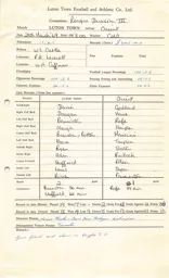 Leyton Orient H 29.3.1969 Match Paperwork