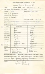 Leyton Orient H 23.8.1969 Match Paperwork