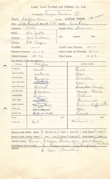 Halifax Town H 26.8.1969 Match Paperwork