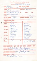 Millwall A 8.9.1969 Match Paperwork