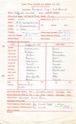 Sheffield United A 23.9.1969 Match Paperwork & Correspondence