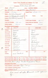 Leyton Orient A 26.12.1969 Match Paperwork
