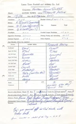 Plymouth Argyle H 17.1.1970 Match Paperwork
