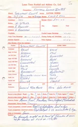 Stockport County A 31.1.1970 Match Paperwork