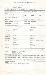 Reading H 28.3.1970 Match Paperwork