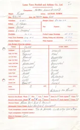 Fulham A 8.4.1970 Match Paperwork