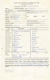Walsall H 11.4.1970 Match Paperwork