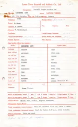 Leicester City A 12.9.1970 Match Paperwork