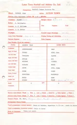 Swindon Town A 26.9.1970 Match Paperwork