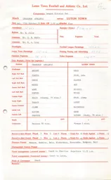 Charlton Athletic A 24.10.1970 Match Paperwork