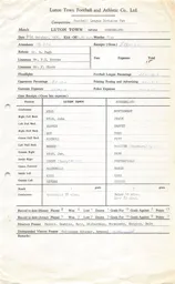 Sunderland H 31.10.1970 Match Paperwork