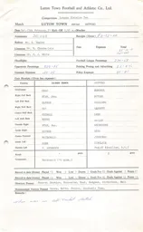 Watford H 13.2.1971 Match Paperwork