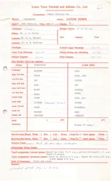 Portsmouth A 20.2.1971 Match Paperwork
