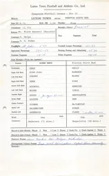 Preston North End H 28.8.1971 Match Paperwork