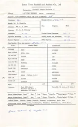 Portsmouth H 27.11.1971 Match Paperwork