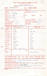 Preston North End A 8.1.1972 Match Paperwork