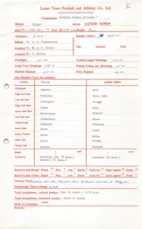 Fulham A 22.1.1972 Match Paperwork