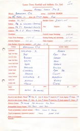 Birmingham City A 25.3.1972 Match Paperwork