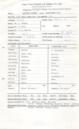 Birmingham City H 13.9.1972 Match Paperwork
