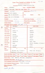 Millwall A 26.2.1973 Match Paperwork