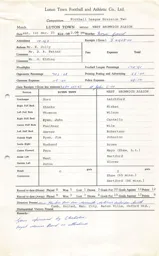 West Bromwich Albion H 1.12.1973 Match Paperwork