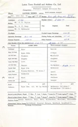 Nottingham Forest H 19.1.1974 Match Paperwork