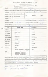 Millwall H 20.4.1974 Match Paperwork