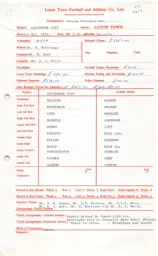 Leicester City A 5.10.1974 Match Paperwork