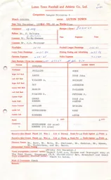 Chelsea A 7.12.1974 Match Paperwork