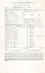 Chelsea H 11.1.1975 Match Paperwork