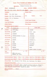 Sunderland A 25.10.1975 Match Paperwork