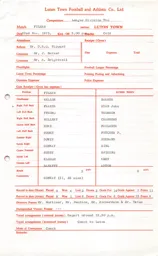 Fulham A 22.11.1975 Match Paperwork