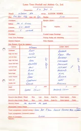 Oldham Athletic A 21.2.1976 Match Paperwork
