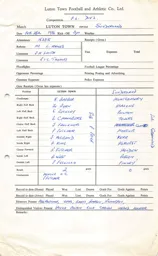 Sunderland H 28.2.1976 Match Paperwork