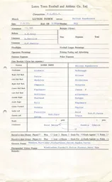Bolton Wanderers H 7.5.1977 Match Paperwork