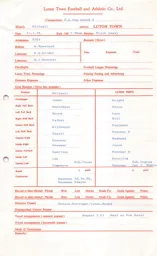 Millwall A 31.1.1978 Match Paperwork