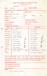 Millwall A 26.12.1978 Match Paperwork