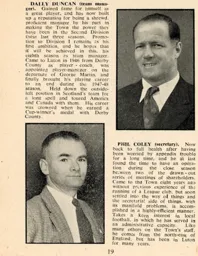 Dally Duncan and Phil Coley Luton News Handbook 1954-55