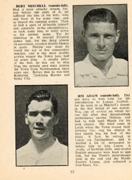 Bert Mitchell and Jimmy Adam Luton News Handbook 1954-55