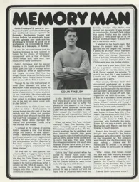 Colin Tinsley Memory Man Programme Article 1973