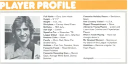Gary Heale Player Profile Programme Article 1977