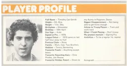 Tim Smith Player Profile Programme Article 1977