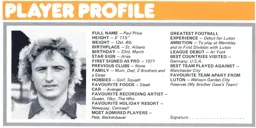 Paul Price Player Profile Programme Article 1978