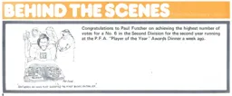 Paul Futcher is Named in PFA Team for Second Year in a Row 1978