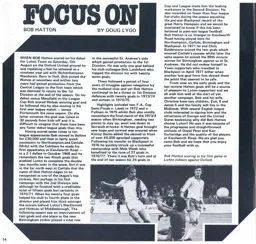 Focus on Bob Hatton Programme Article 1978