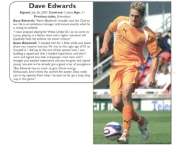 Dave Edwards Signs 07/08