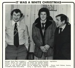 Steve White with David Pleat and Ken Gutteridge Signing 1979