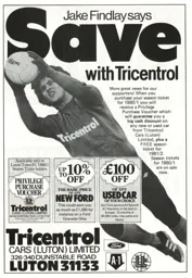 Jake Findlay Says Save with Tricentrol 1980